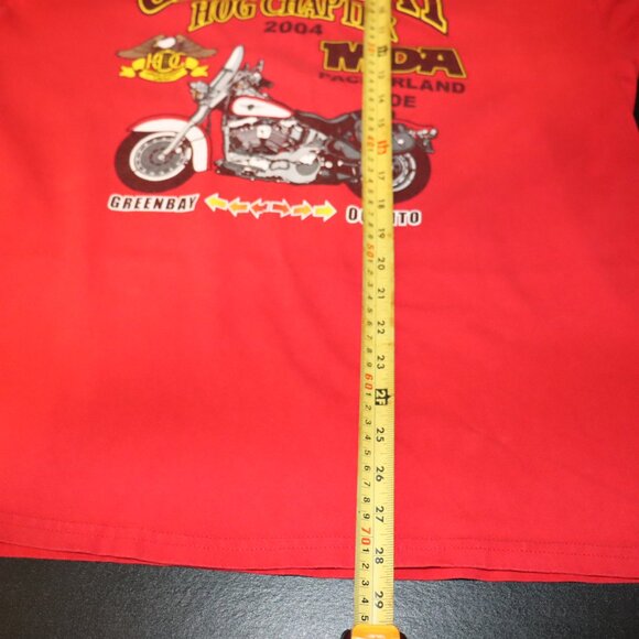 Green Bay Hog Chapter 2004 Red T-Shirt – Harley Owners Group – Size XL. Vintage - Picture 9 of 9